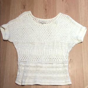 LOFT white crochet top